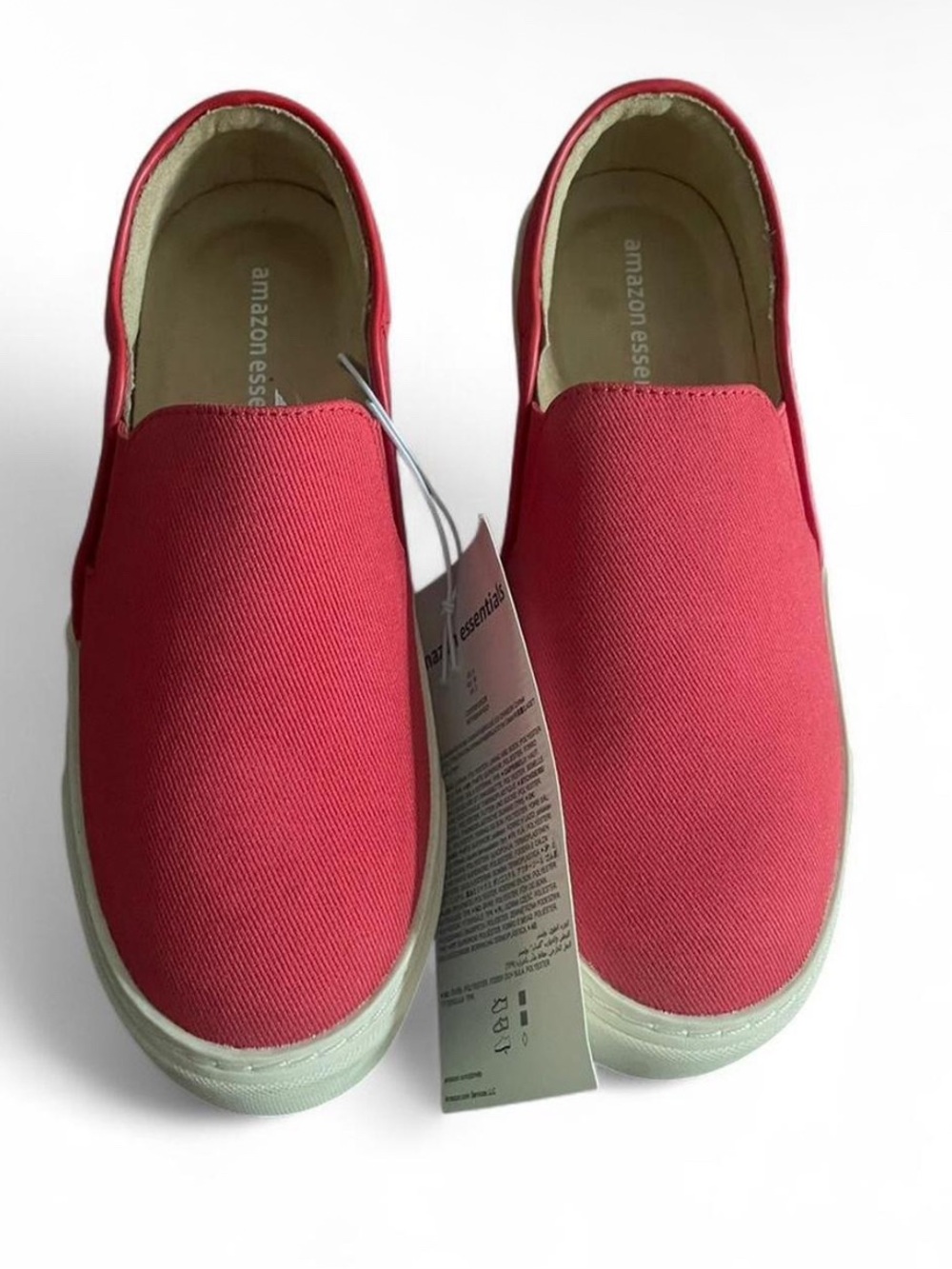 Amazon Essentials Kids Slip-On Canvas Sneakers - Coral Red